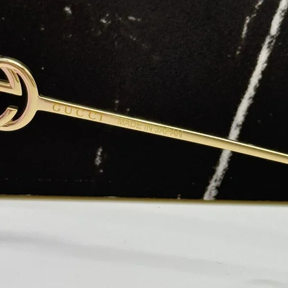 NEW GUCCI GG1203S 001 WITH GOLD CHAIN GUCCI SUNGLASSES